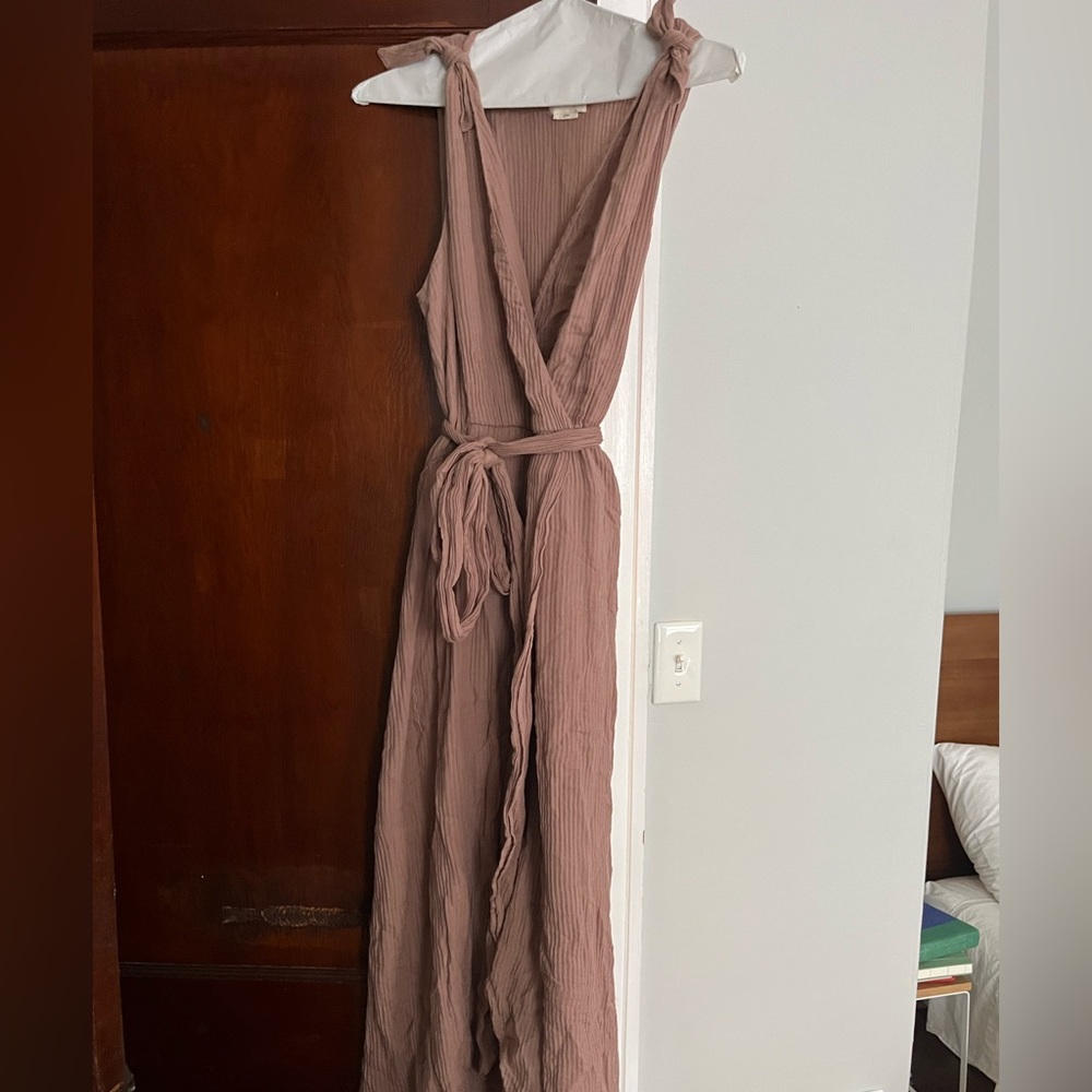 Elegant Tan Midi Dress